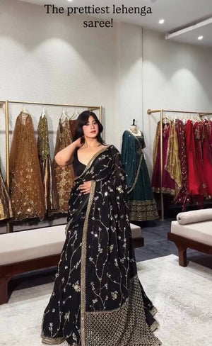 Faux Georgette Lehenga Saree
