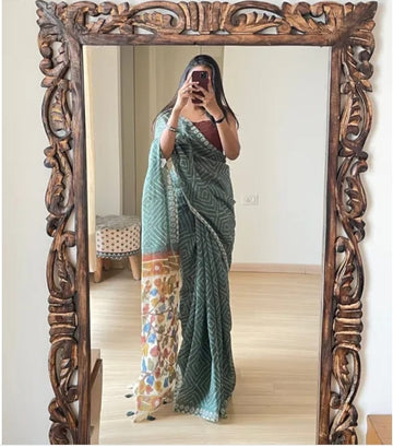 1 Min Ready To Wear Saree In Imported Butti Chiffon With Heavy Blouse