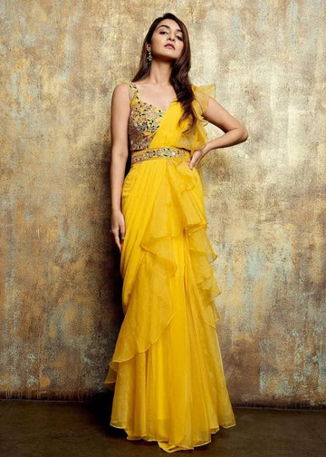Ready to Wear Ruffle Lehenga Saree