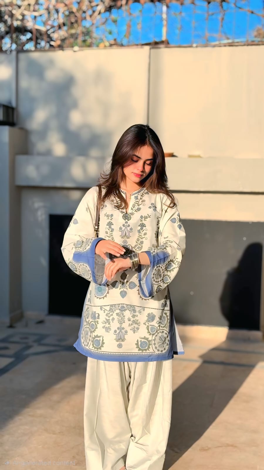 ✨ Zaraa Shahjahan Raya Pure Muslin Kurti & Wide-Leg Palazzo Co-Ord Set ✨