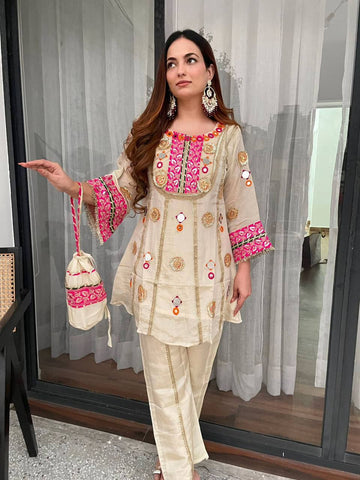 Mirror Work Embroidered Co-Ord Set