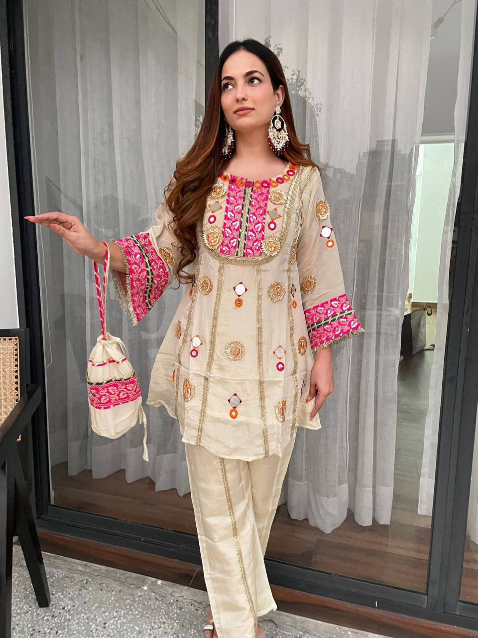 Mirror Work Embroidered Co-Ord Set