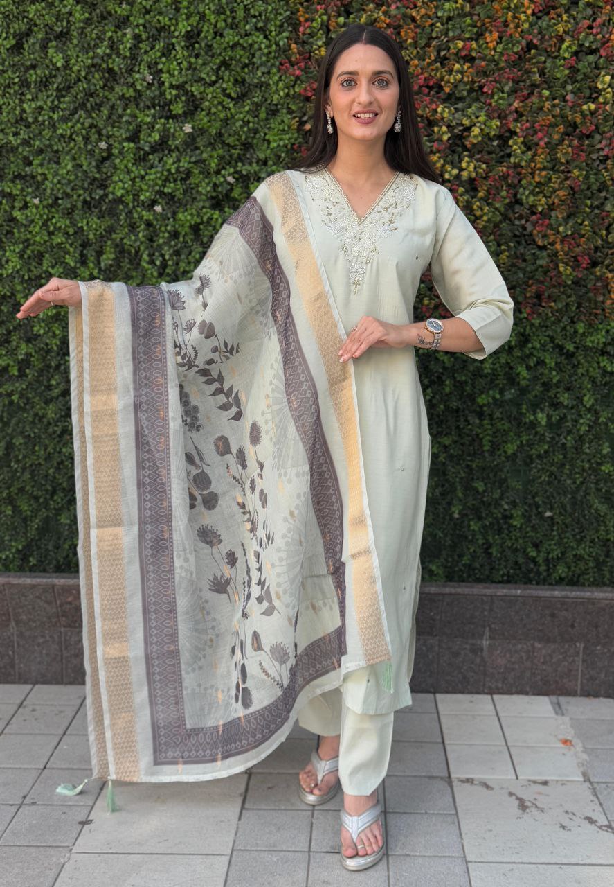 New Designers Kurti Pent Dupatta Set
