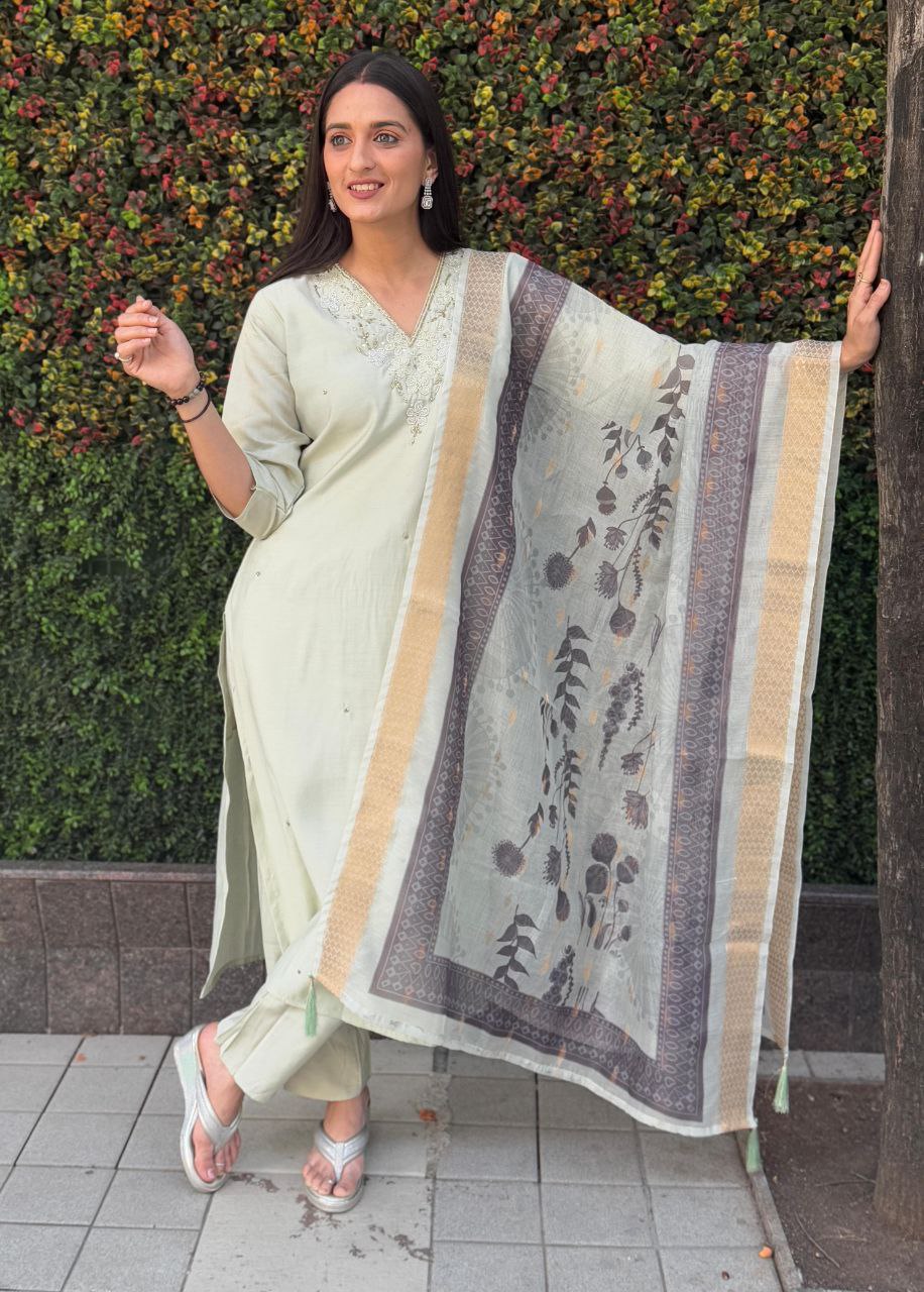 New Designers Kurti Pent Dupatta Set
