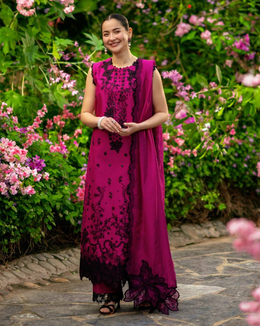 Elegant Roman Silk Kurta Pant Set with Georgette Dupatta