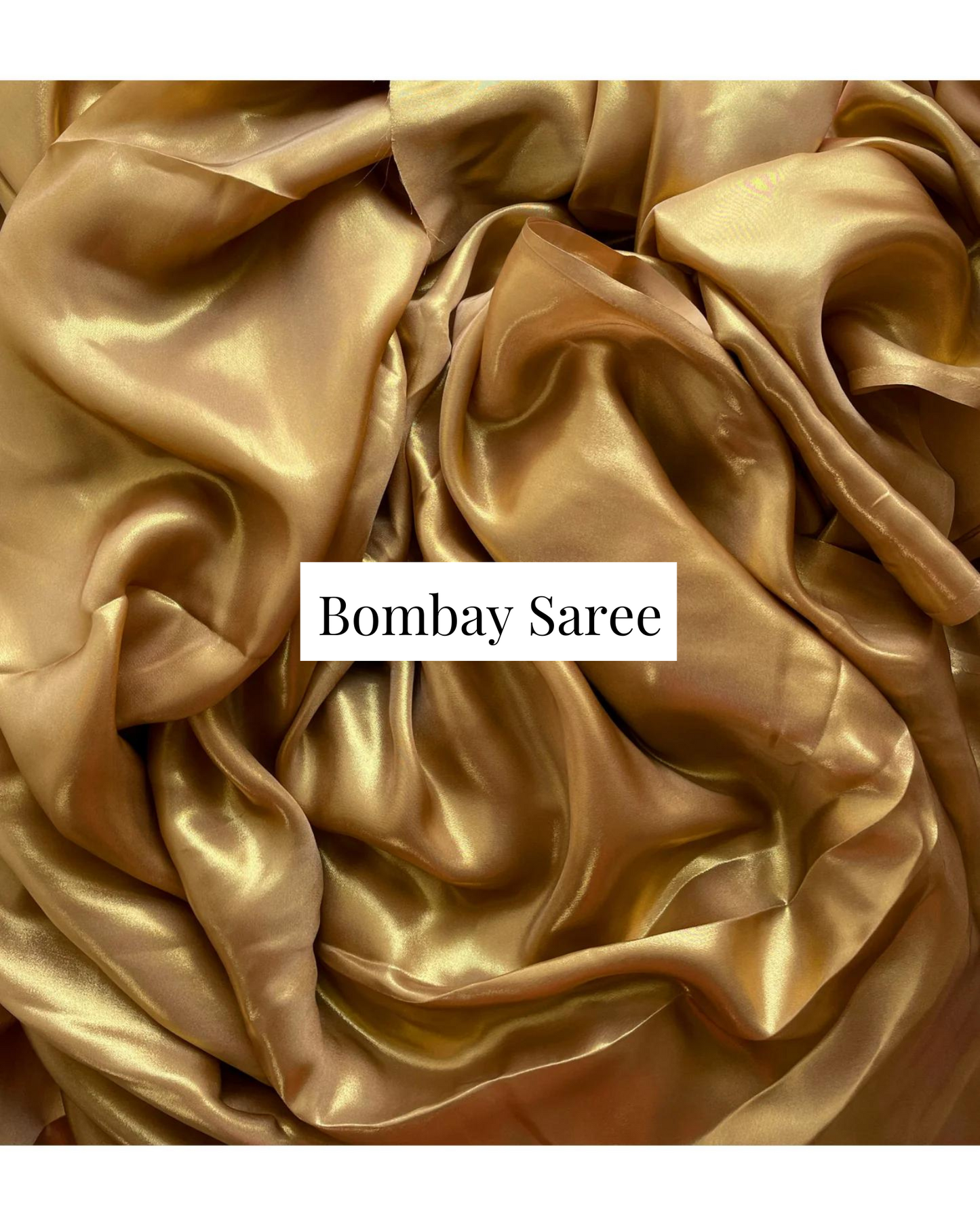 Molten Gold Shimmer Satin Saree