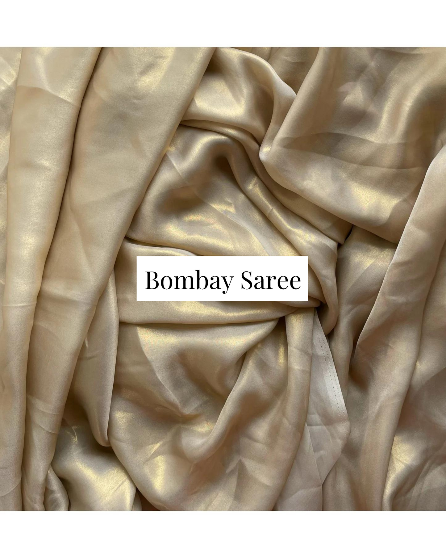 Beige Shimmer Satin Saree