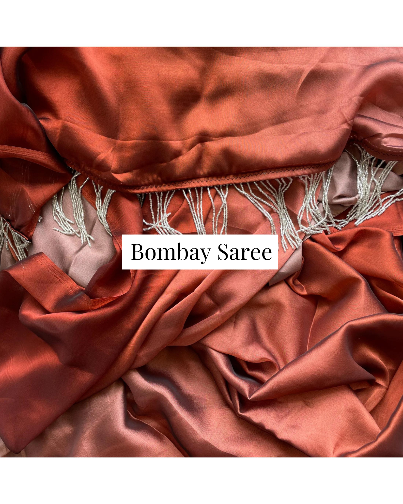 Espresso Martini Ombre Satin Saree with Handmade Tassels on Pallu