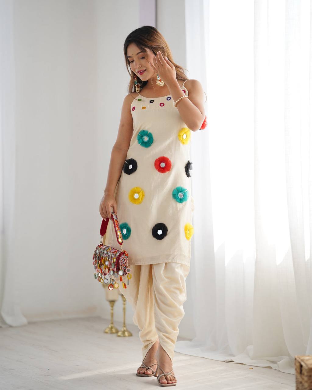 Trendy well-fitted top and coordinated bottom