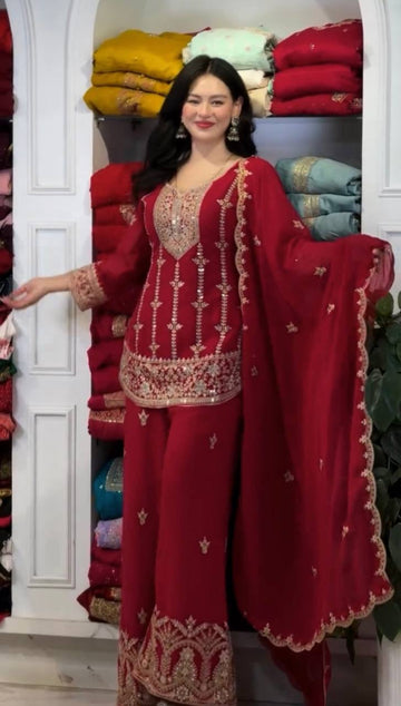 Signature Partywear Embroidered Palazzo Set