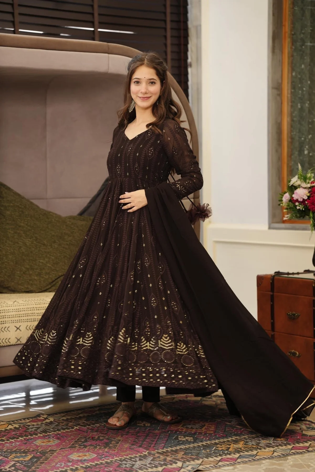 Black Embroidered Suit Set | Ready-to-Wear Kurta, Pant & Dupatta | Party & Wedding