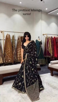 Black Designer Lehenga Saree