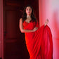 Alia Bhatt premium georgette Red Saree