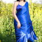 1-Min Ready To Wear Saree In Premium Satin Silk Blue