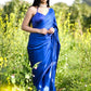 1-Min Ready To Wear Saree In Premium Satin Silk Blue