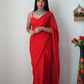 1-Min Ready To Wear Saree In Premium georgette Red