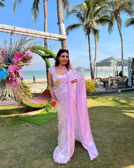 Premium Lilac Chromatic Designer Saree