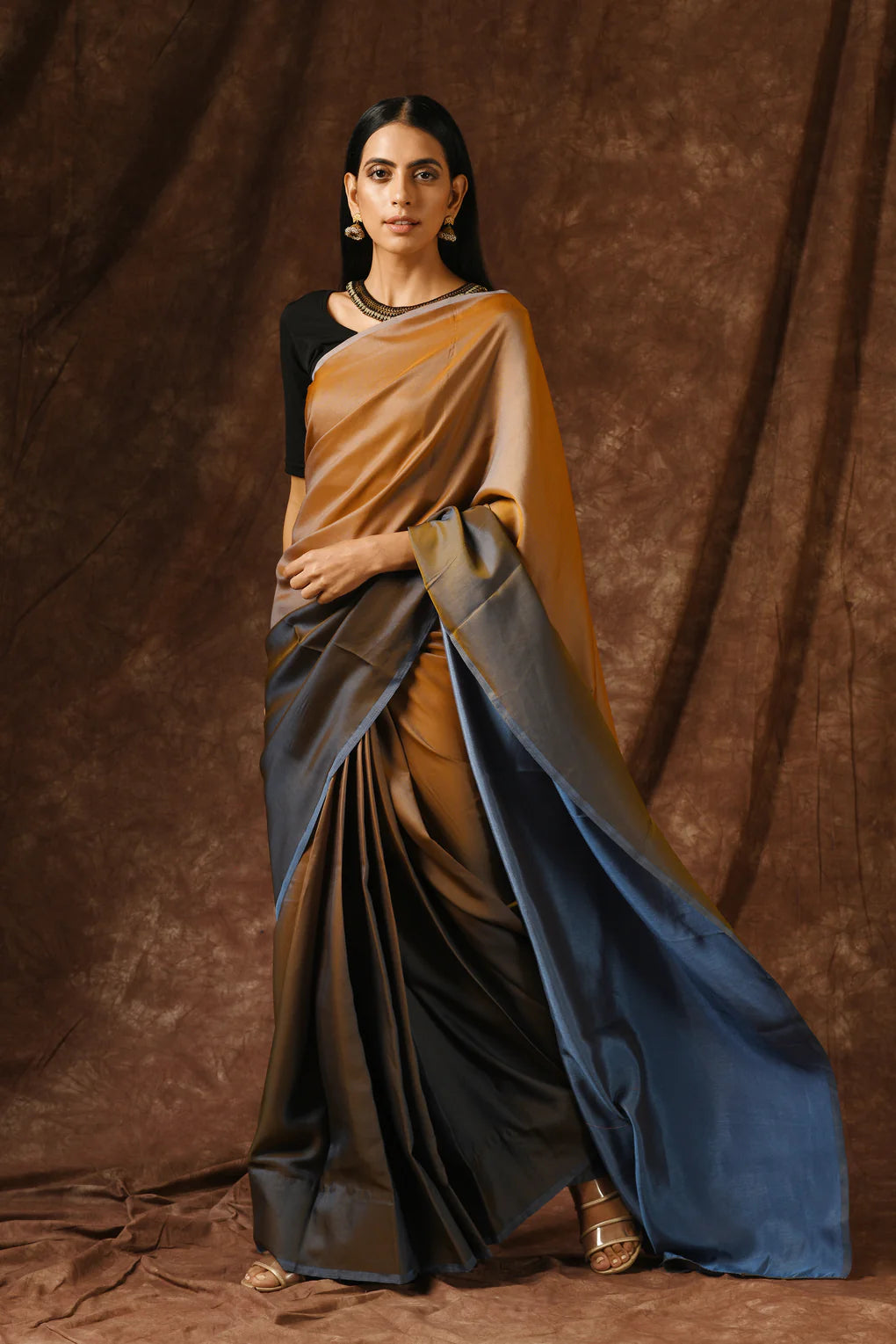 Bombay Satin Ombre' Saree