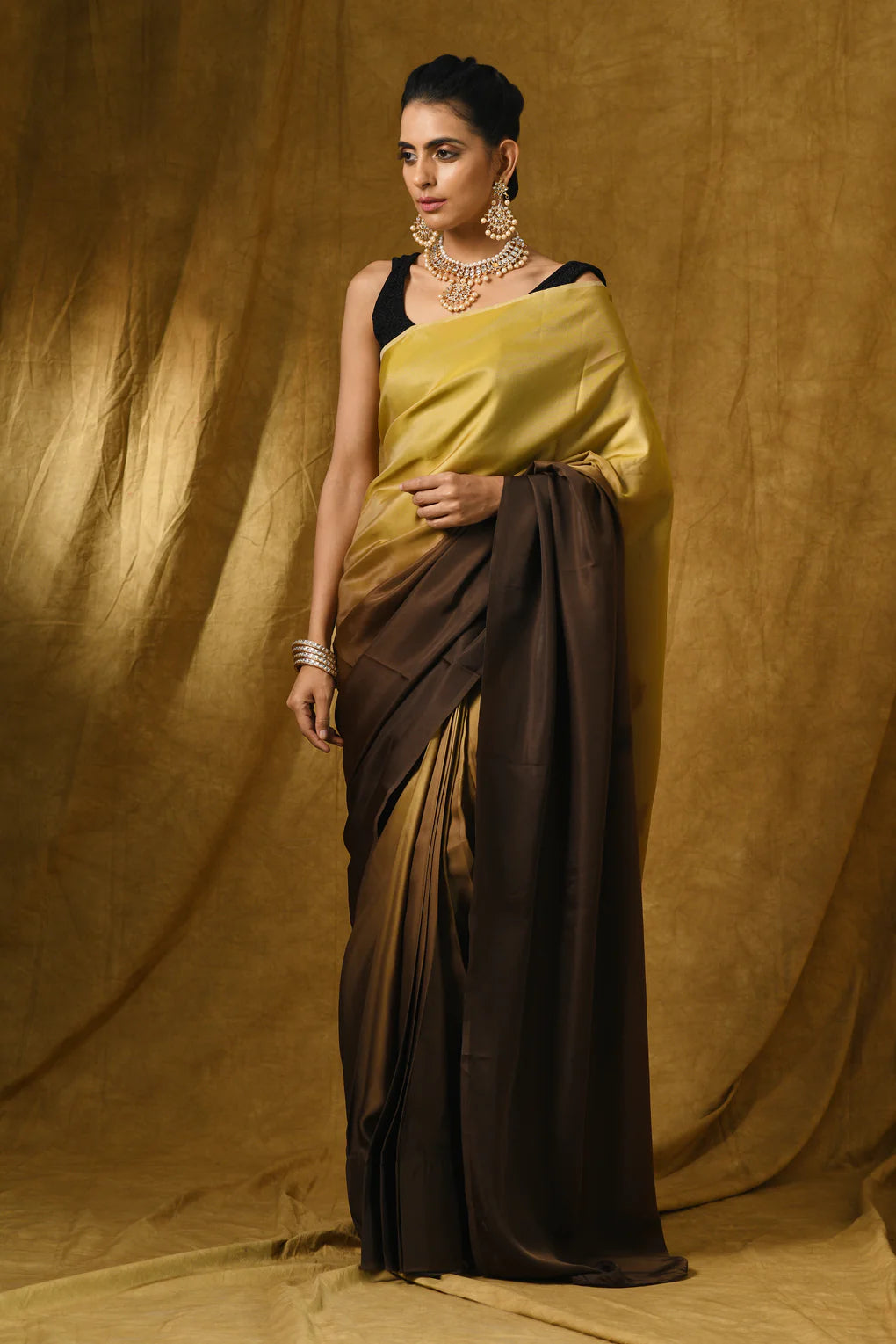 Bombay Satin Ombre' Saree