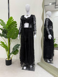 Full view of ready-to-wear butterfly net lehenga set with choli and shrug