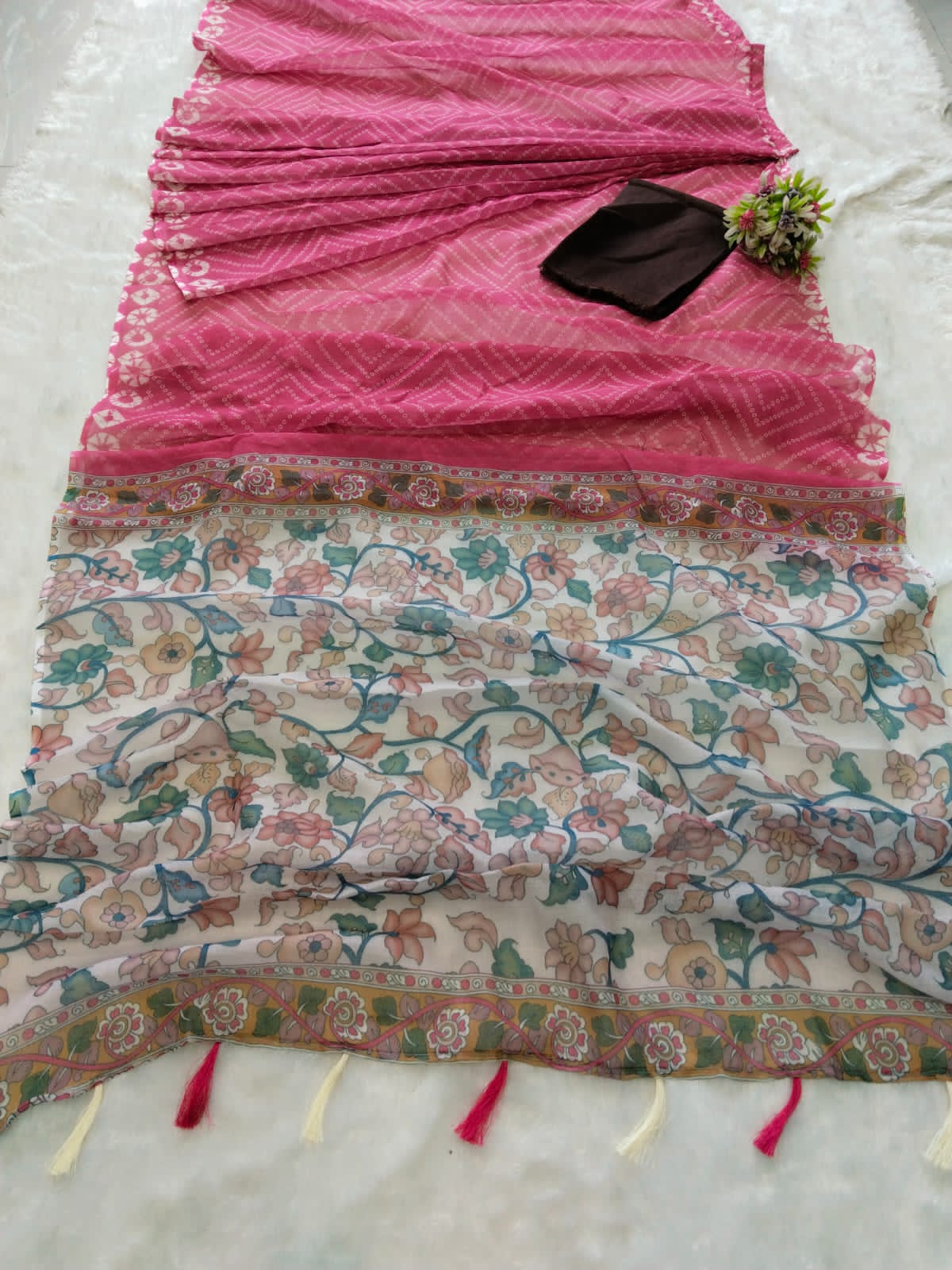 1 Min Ready To Wear Saree In Imported Butti Chiffon With Heavy Blouse