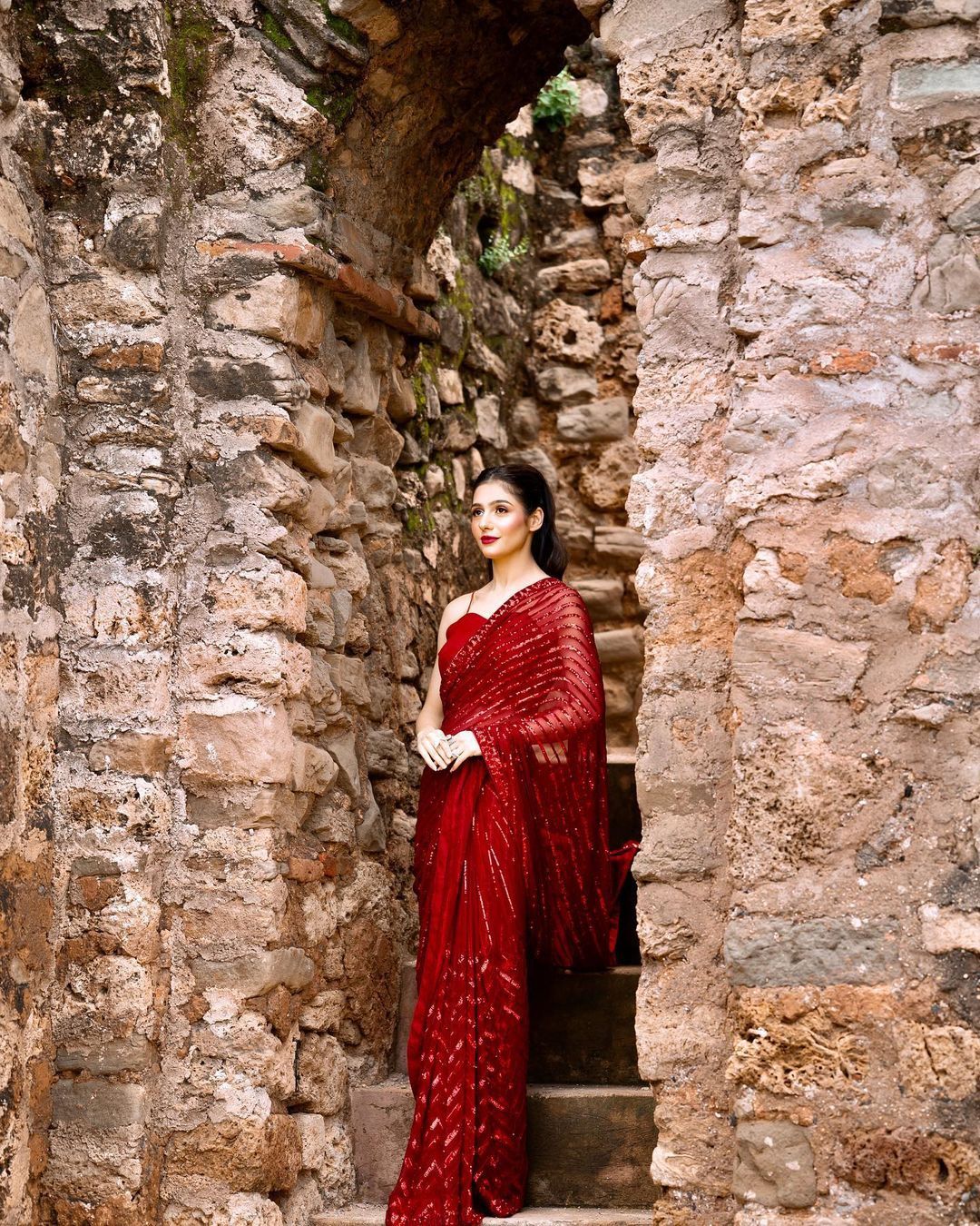 Red Kohinoor Saree