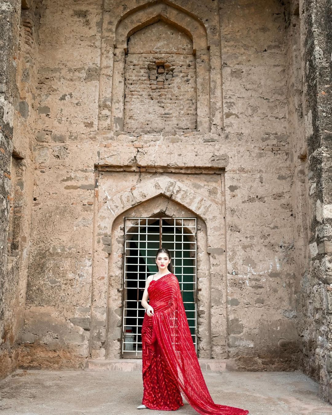 Red Kohinoor Saree