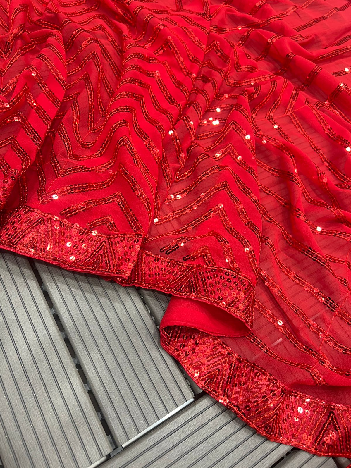 Red Kohinoor Saree