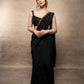 Ready to Wear - Black Embellished Net Saree with Sequence Work