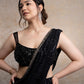 Ready to Wear - Black Embellished Net Saree with Sequence Work