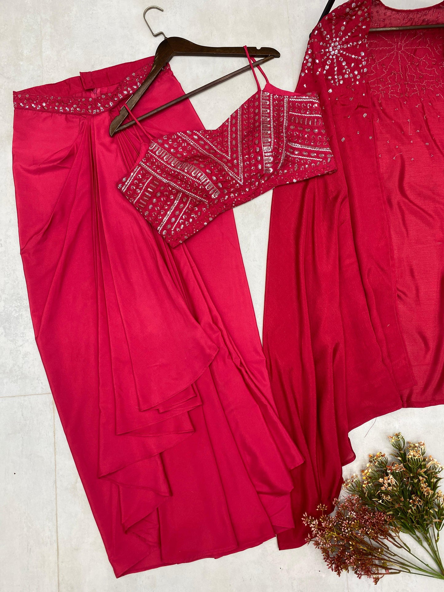 NEW THREE PIECE WESTERN OUTFIT FOR TRENDY WEDDING SEASON (PINK)