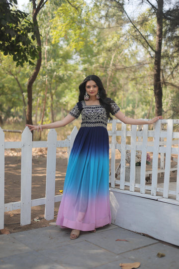 OMBRE PREMIUM  READYMADE GOWN