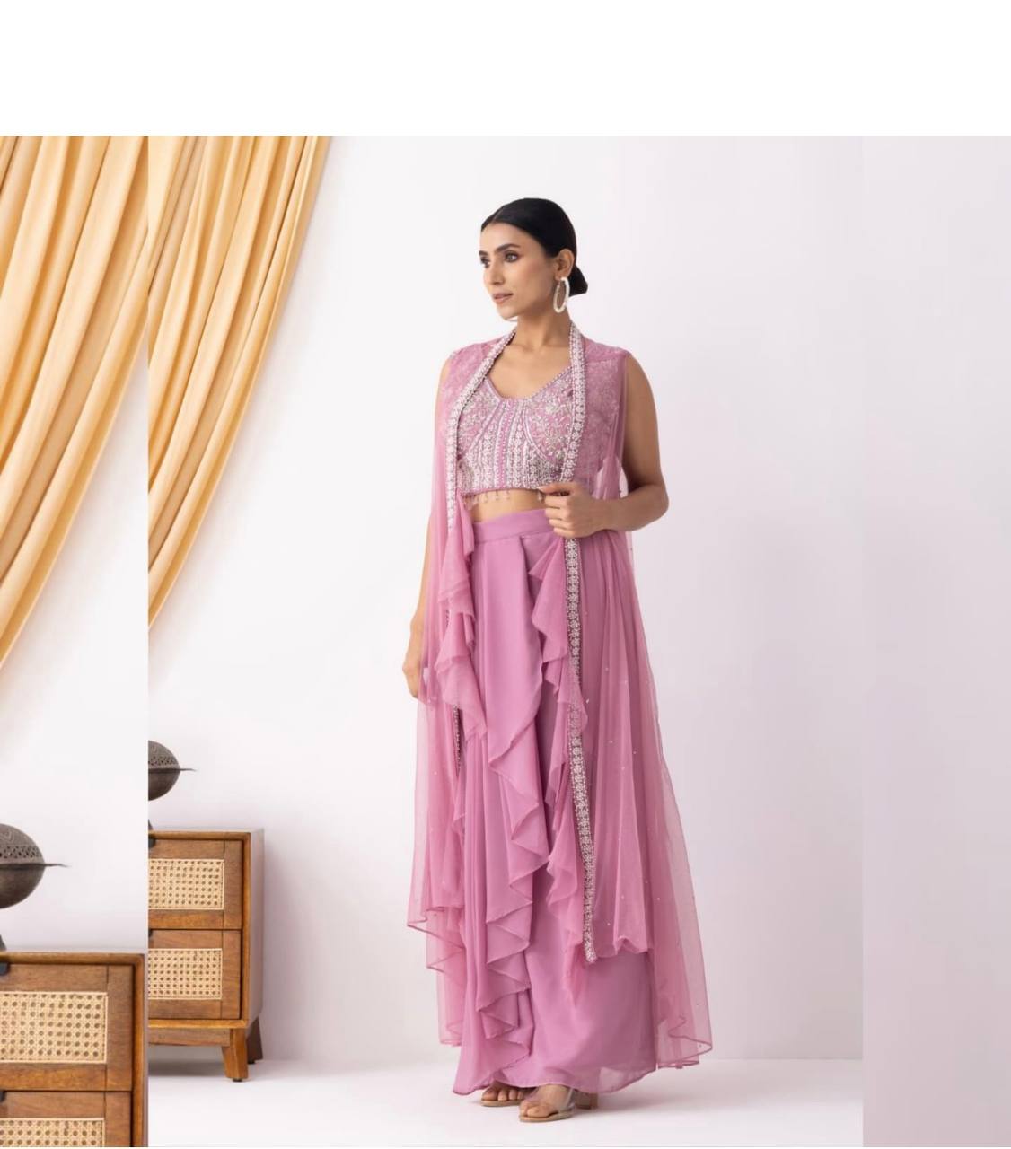 NEW THREE PIECE HAND WORK  WESTERN OUTFIT FOR TRENDY WEDDING SEASON