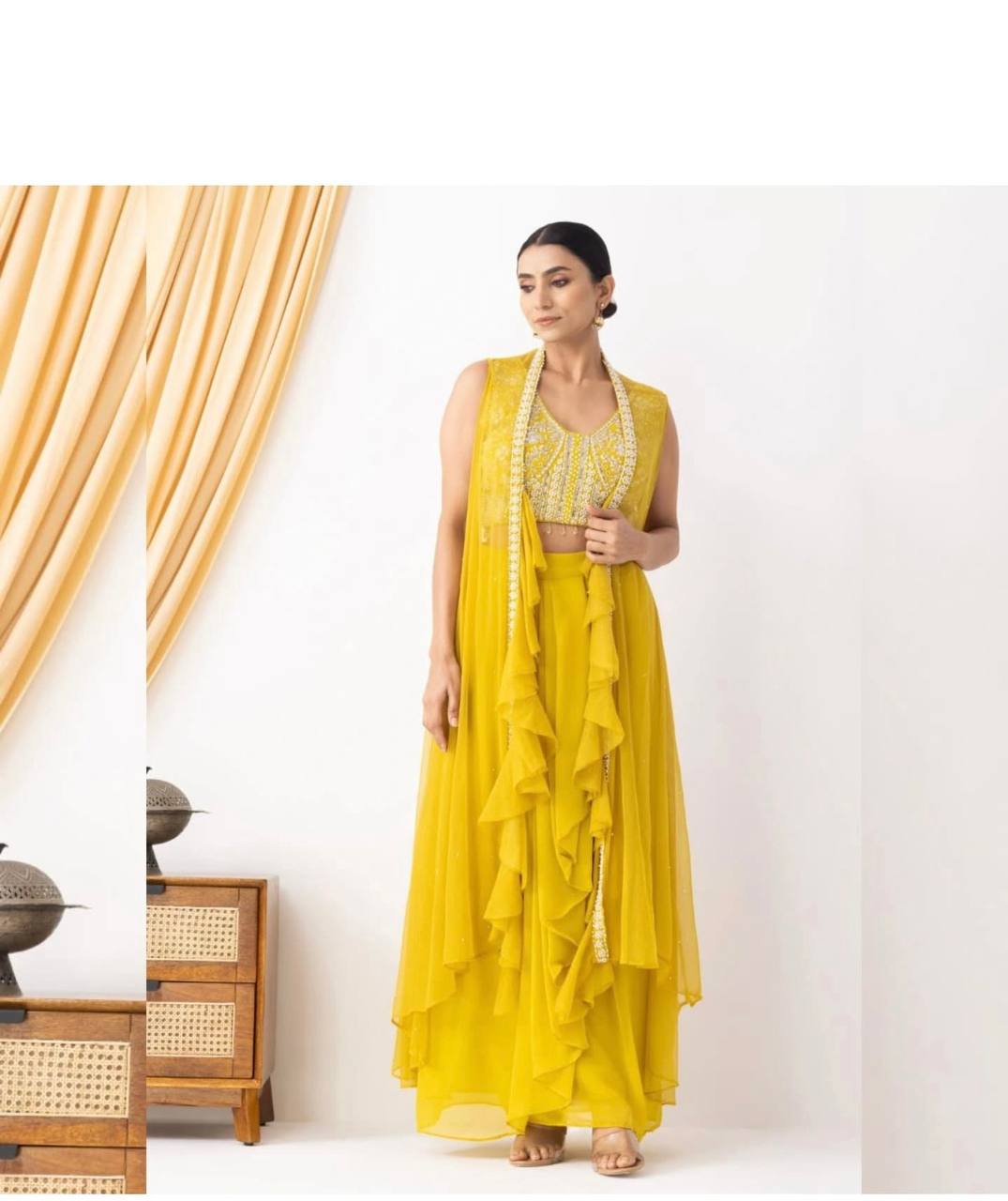 NEW THREE PIECE HAND WORK  WESTERN OUTFIT FOR TRENDY WEDDING SEASON