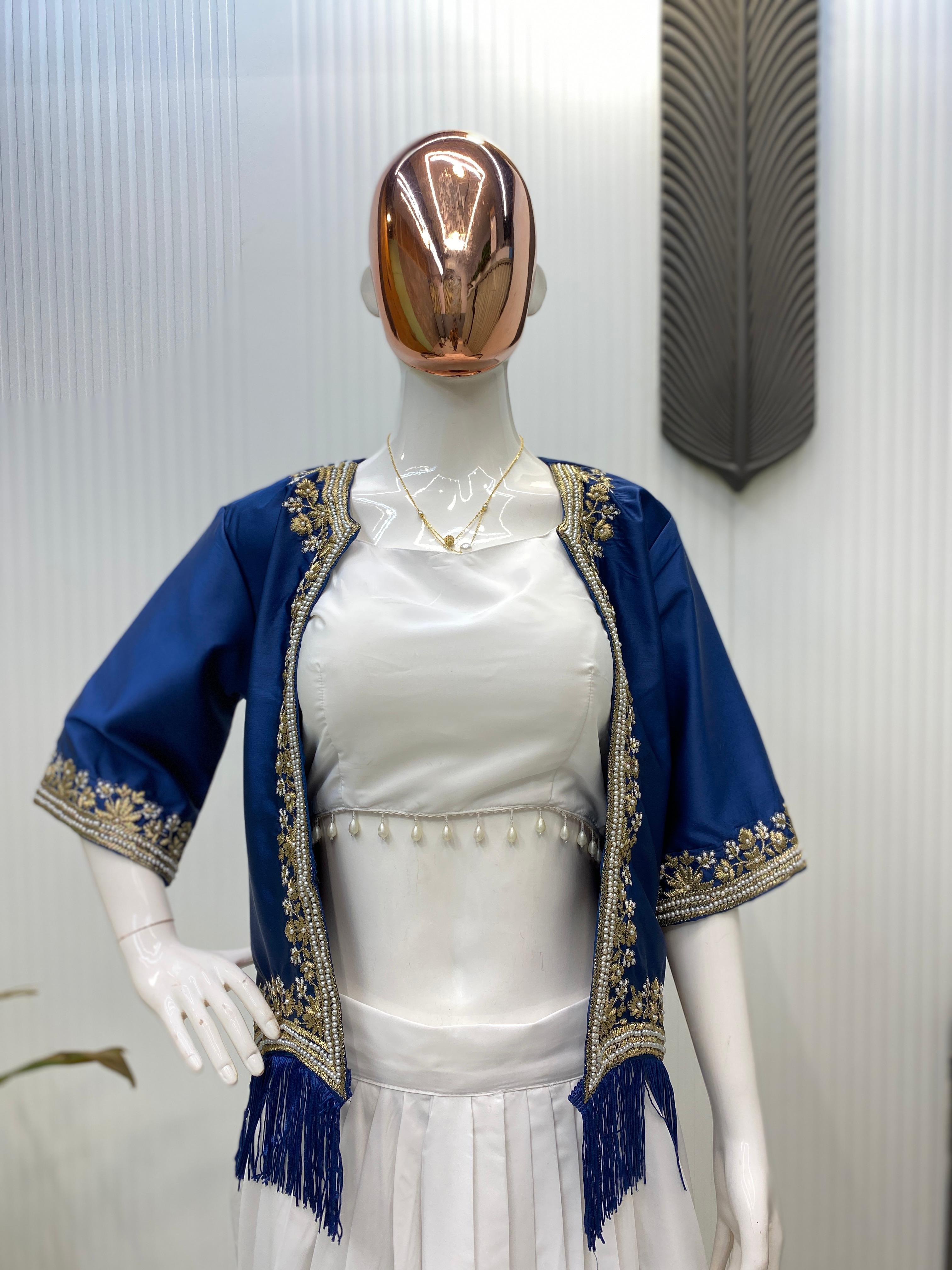 NEW THREE PIECE WESTERN READY TO WEAR DRAPED DHOTI WITH KOTI