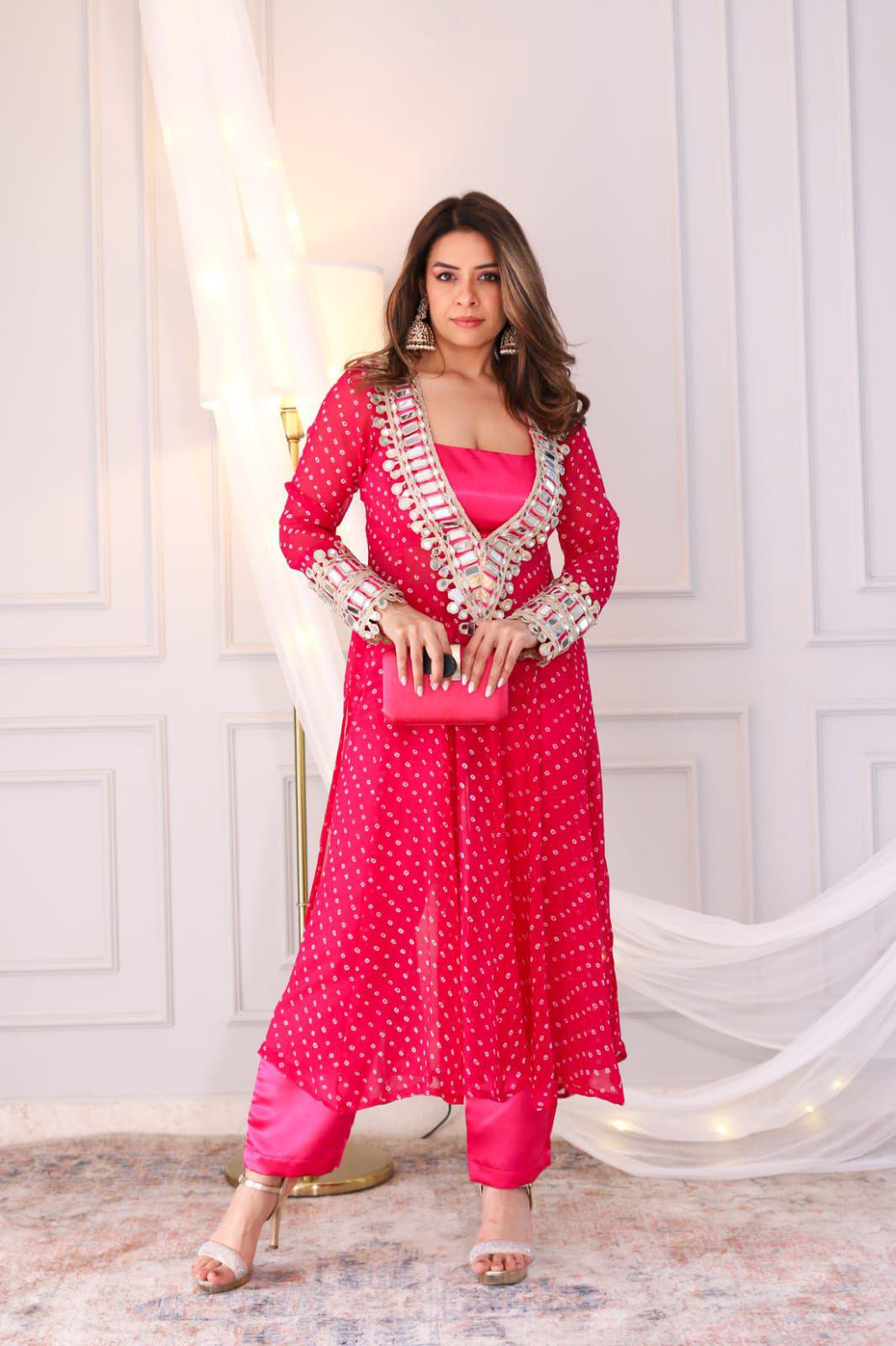 Wedding wear Chinon kurta set for women