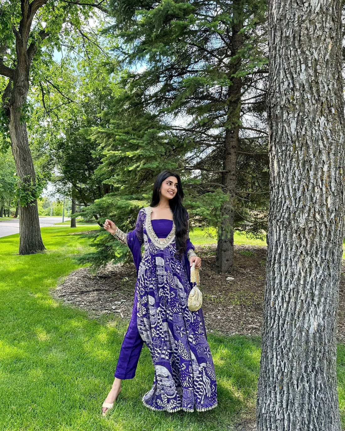 Bombaysaree purple Grace Salwar Suit