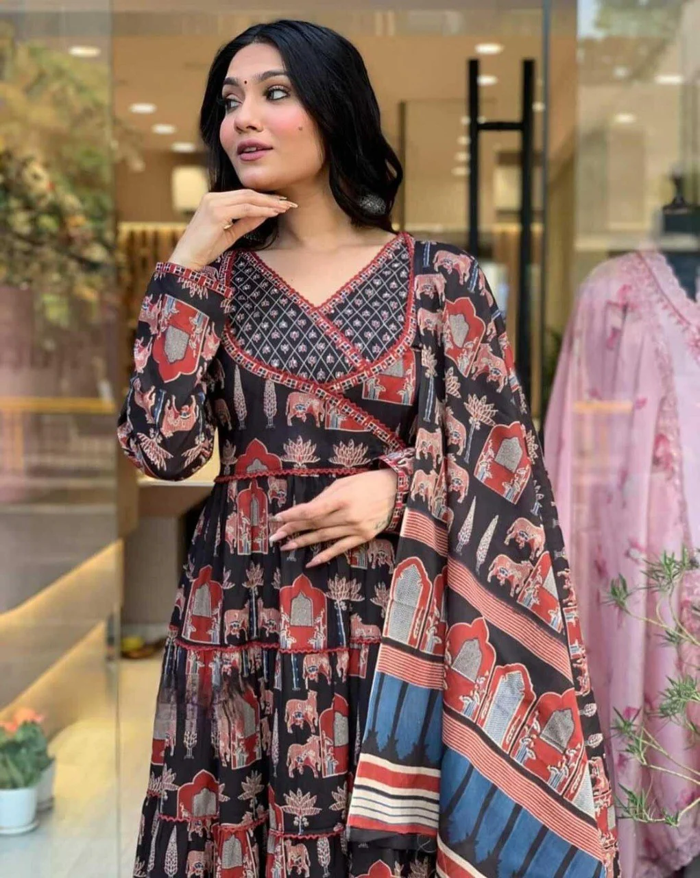 ANARKALI HEAVY PURE COTTON SUIT SET