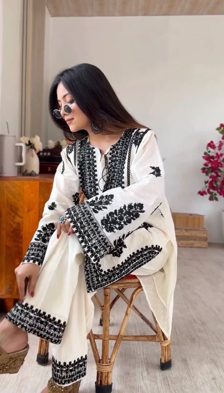 Embroidered Rayon Blend Silk Co-Ord Set