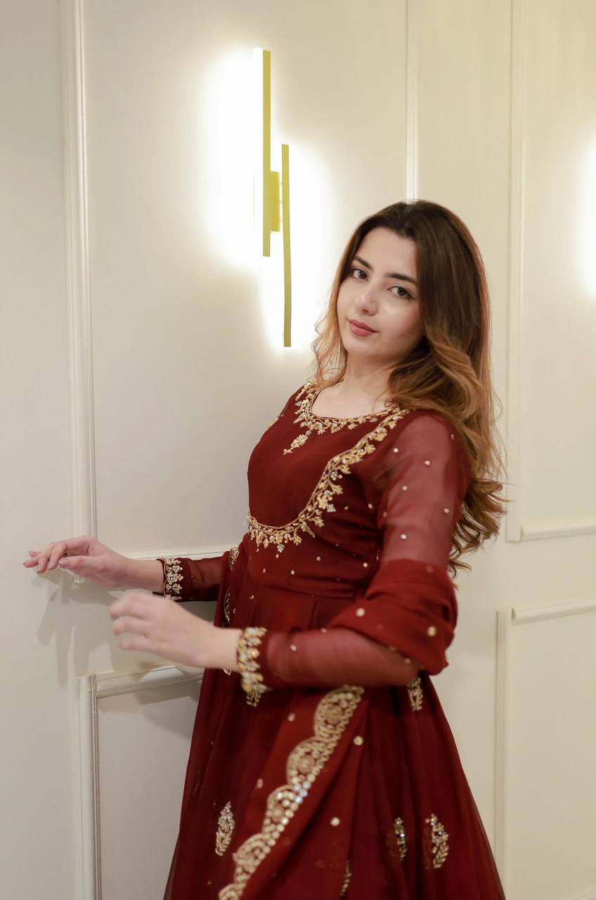 Exclusive Sequin Embroidered Georgette Gown with Dupatta ✨ | Party & Wedding Wear