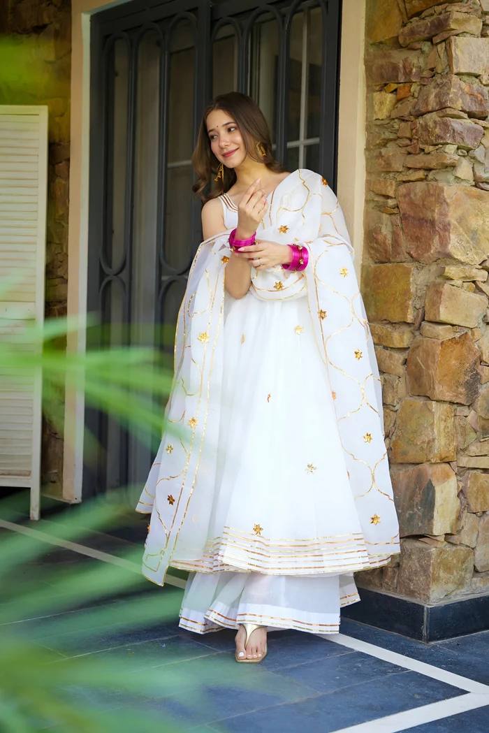 Ribbon Grace Anarkali Suit Set