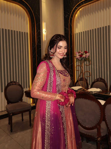 Meher Radiant Zari Sequin Anarkali Dress Set