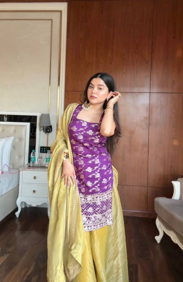 Noor Jacquard Palazzo Set