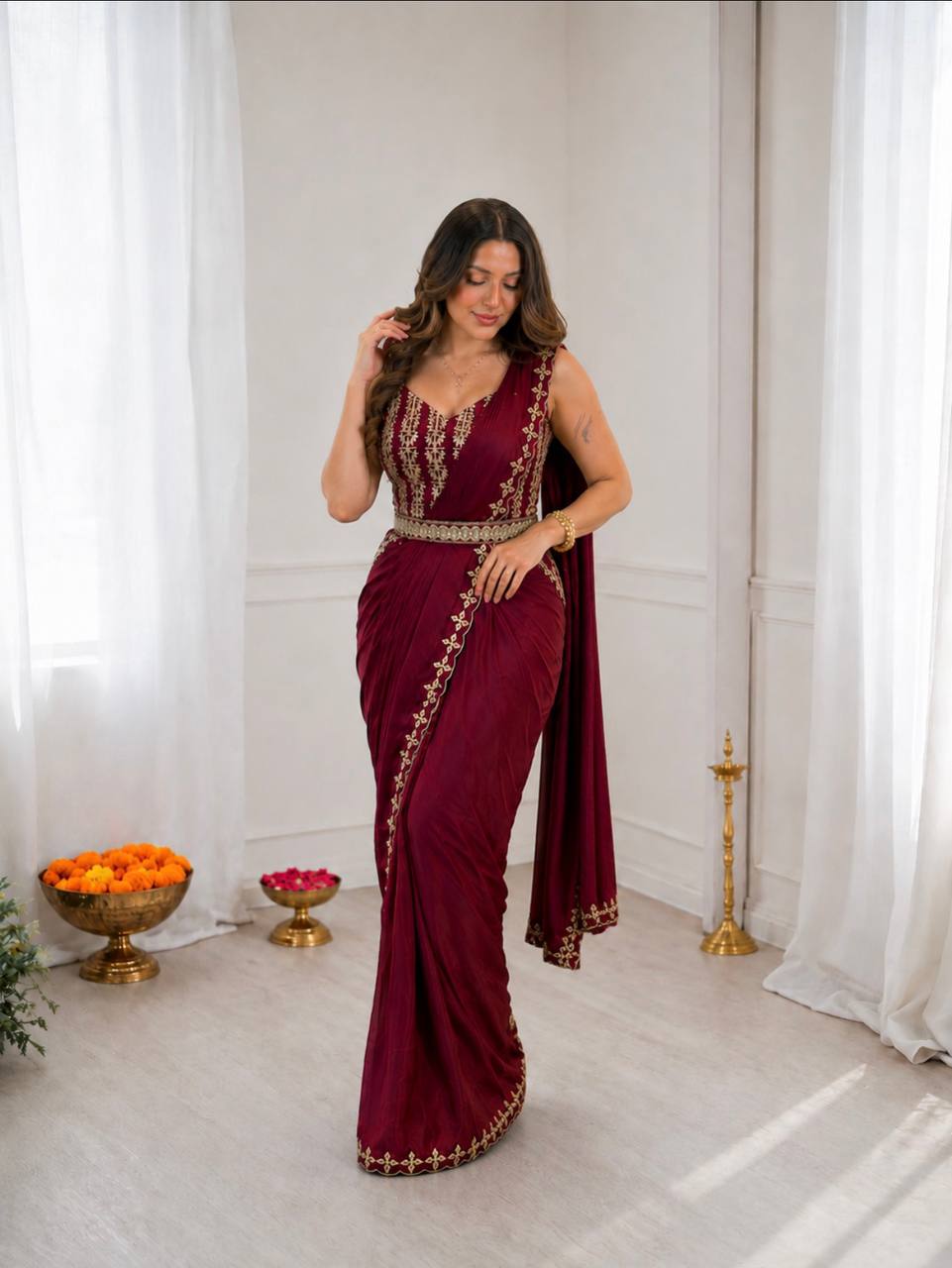 Bollywood style ready to wear saree set
