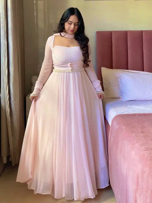 Classic Chanderi Anarkali Suit in Magenta