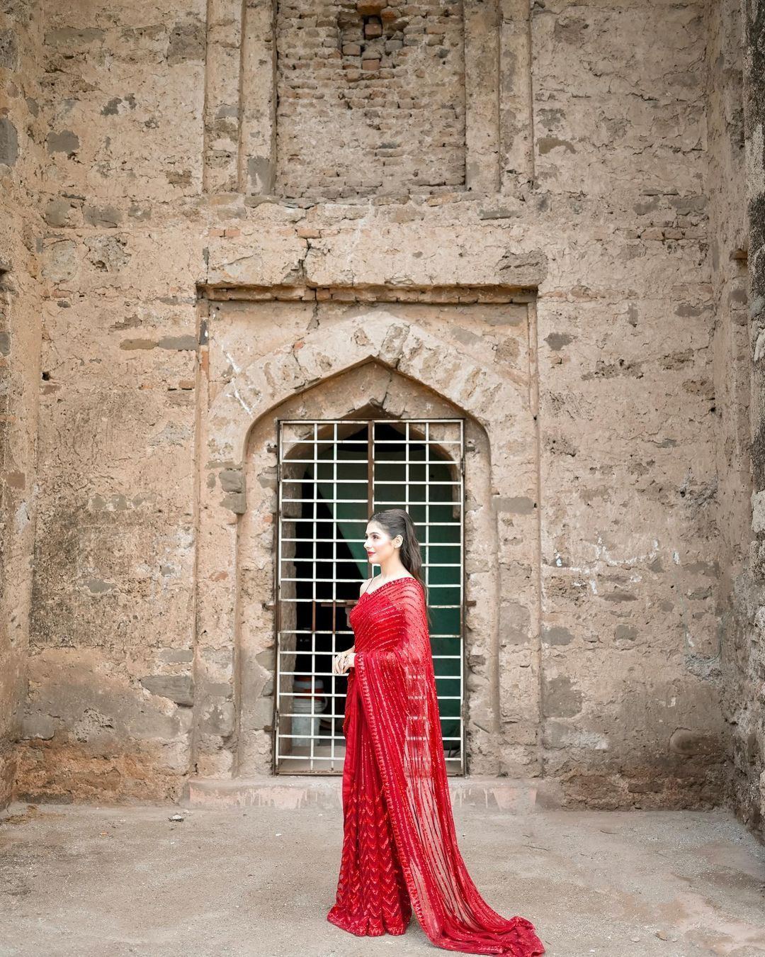 Red Kohinoor Saree