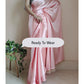 1-MIN READY TO WEAR  Peach Satin Silk Saree With Handmade Tassels On Pallu
