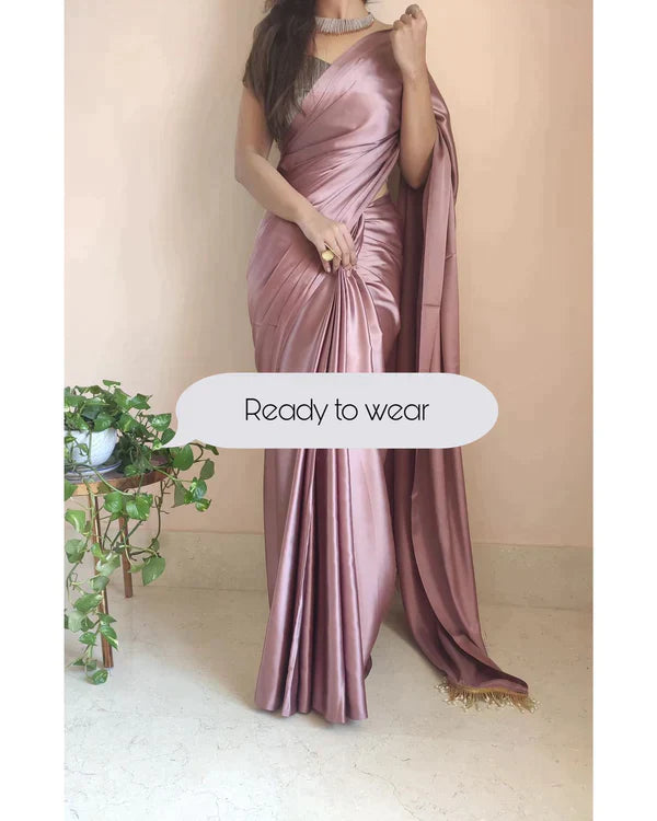 Golden Satin Silk Festival Wear Saree 198326 | Saree designs, Trendy sarees,  Party wear sarees