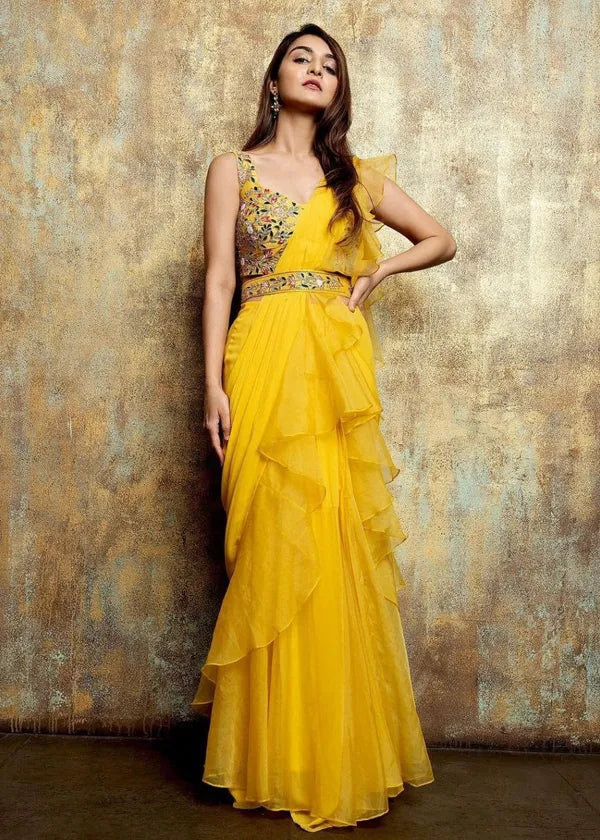 Ready to Wear Ruffle Lehenga Saree