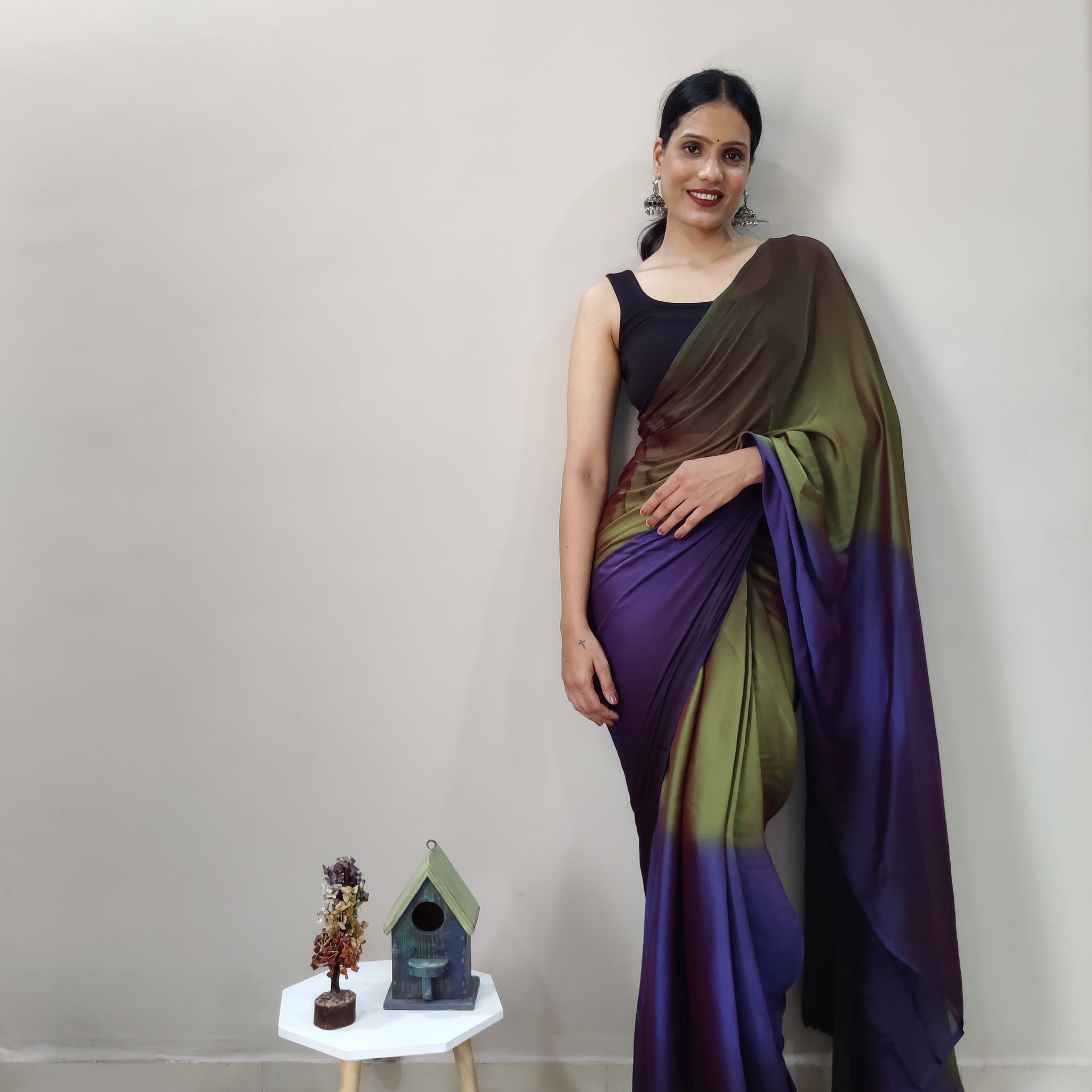 1-MIN READY TO WEAR SAREE IN PREMIUM IMPORTED SILK WITH BLOUSE